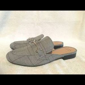 ❤️💯Remy Plaid Backless Loafers Gray-Sizes 7.5 &12